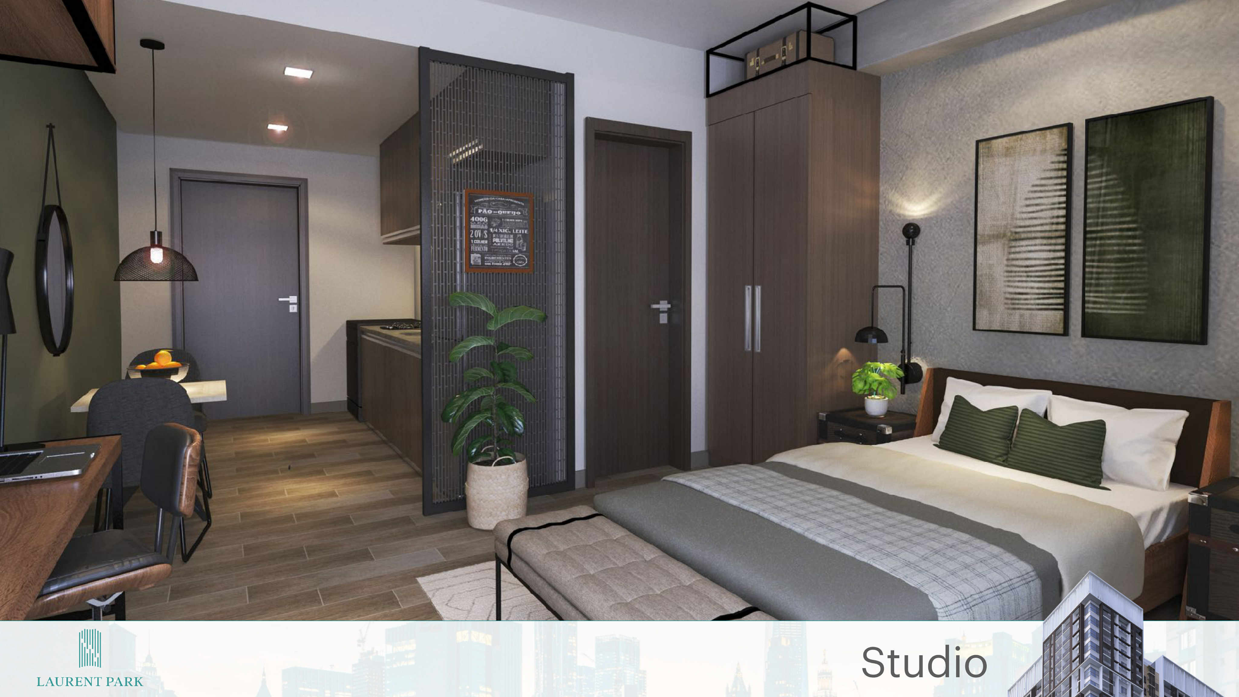 Studio with balcony